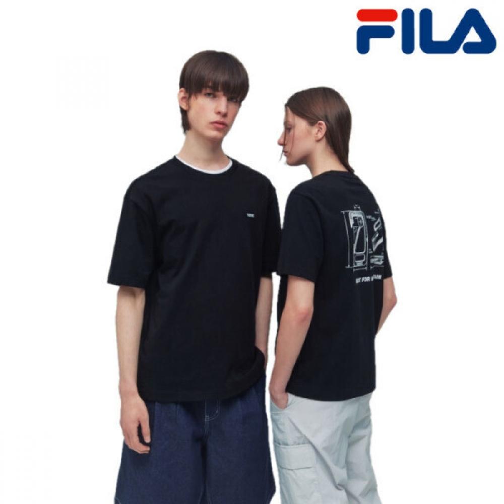 Fila Unisex CoTTon Blend Carabiner Graphic T shirT Black Fs2rsg2133x BLK (black)/105(XL)