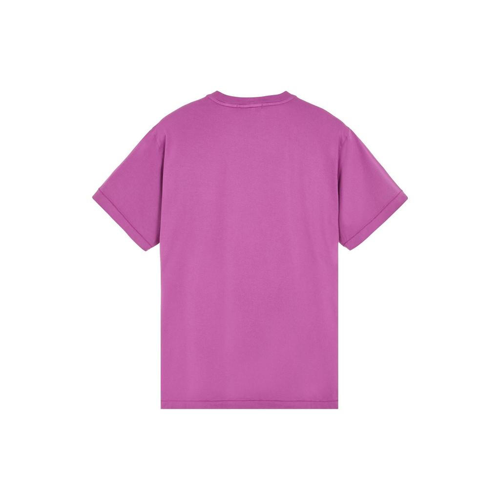 STONE ISLAND Ss23 Einfarbiges Logo-Patch Rundhals Kurzarm T-Shirt Herren T-Shirts Magenta 101524113-V0045