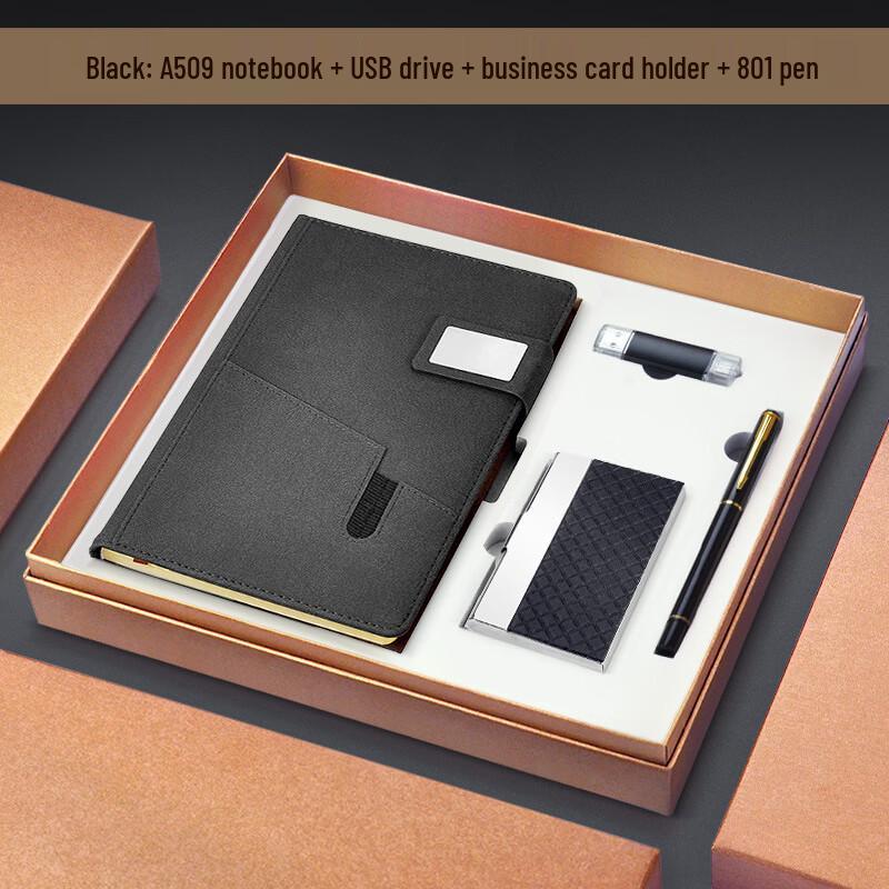 Business Gift Set with Notebook, Pen, Card Holder & USB Drive