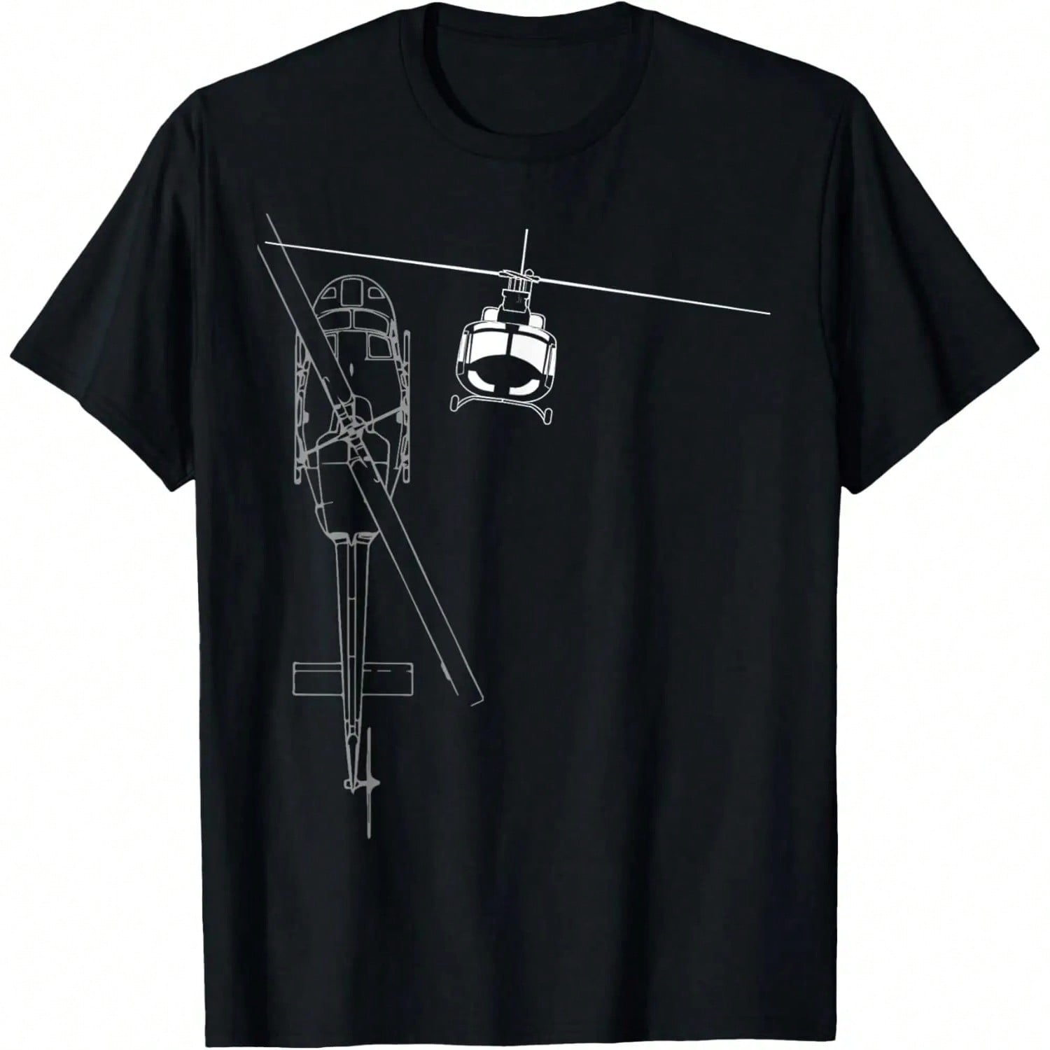 UH-1 Huey Helicopter Line Art T-Shirt T-Shirt S разноцветный