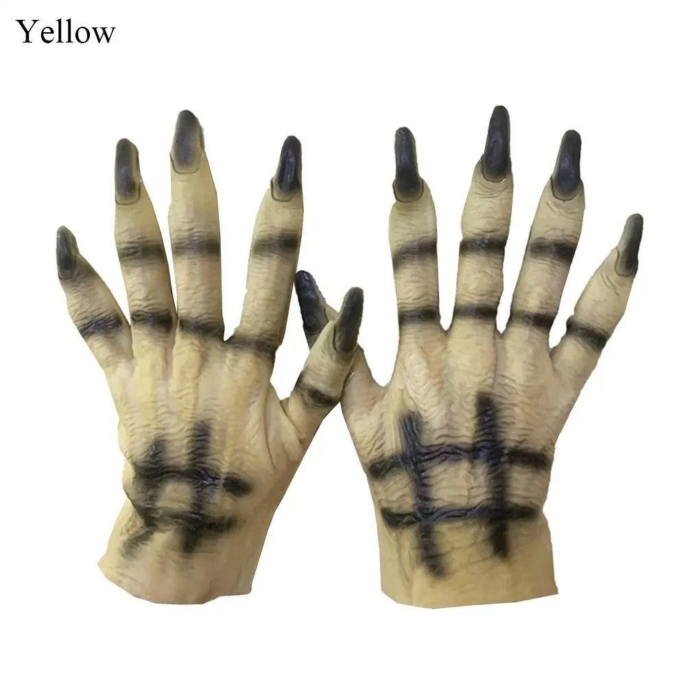 Schwarze Halloween-Handschuhe Geisterkrallen Cosplay-Handschuhe Ornament Kostümhandschuhe Partydeko Geschenk