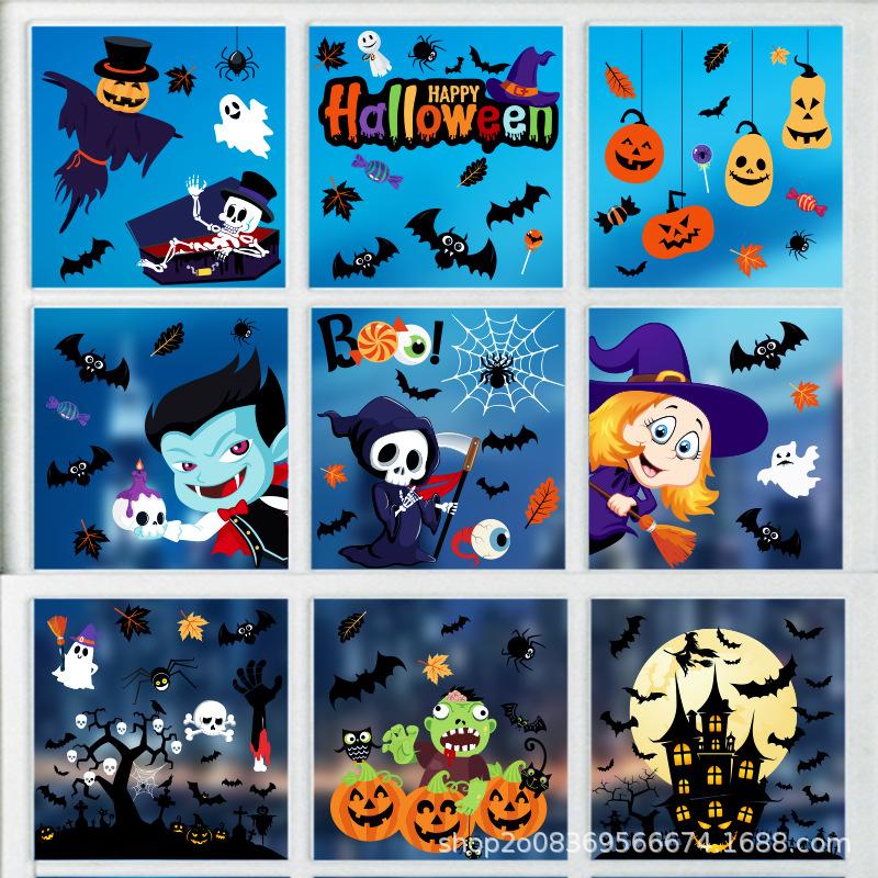 Halloween Party Decoration Stickers Pumpkin Spider Ghost Static Stickers
