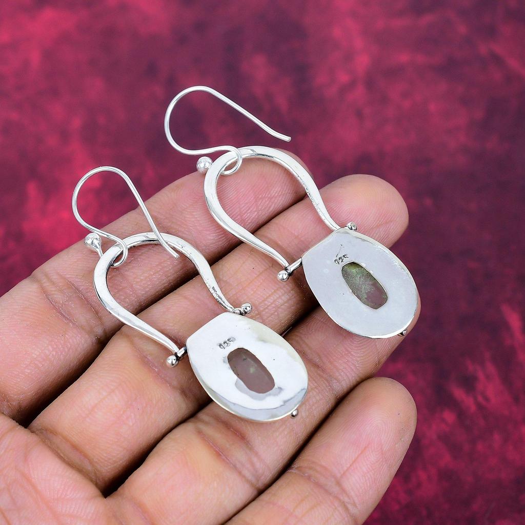 Rose Quartz Jewelry, 925 Solid Sterling Silver Earrings Handmade Gemstone Jewelry, Gifts For Wife Brand New Earrings