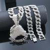 Hot Selling Hand In Hand Brothers 4 Life Full Diamond Alloy Pendant Fashion Cuban Chain Necklace Accessories