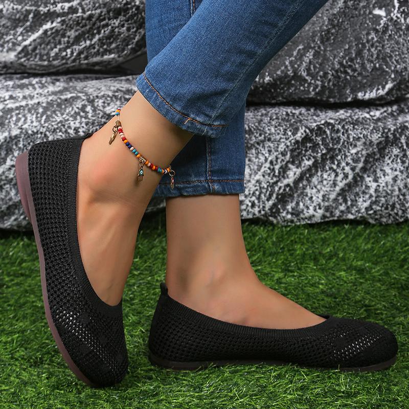 fashion New Summer Women's Flats Round Toe Flat Shoes for Women Outdoor Anti-slip Causal Shoes Slip on Shallow Loafers Platform Shoes