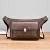 WEIXIER Men's Leather Sling Bag Crossbody Shoulder Bag Waterproof Messenger Waist Chest Bag Briefcase Travel Bag