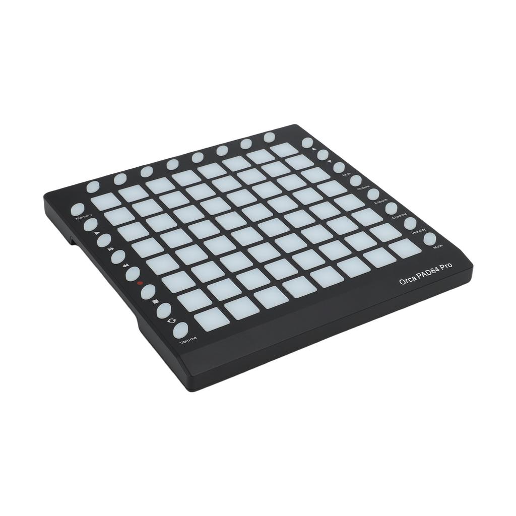 WORLDE MIDI Controller DJ Pad s 64 RGB pady, 128 GM zvuky, 8 RGB tlačítky, 6 transportními ovladači, vestavěným editorem, přenosný