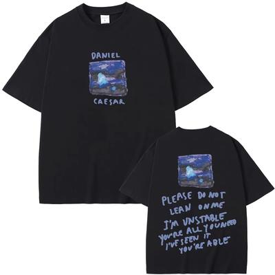 Rapper Daniel Caesar Never Enough Please Do Not Lean on Me Grafik T-Shirt Herren Damen Hip Hop Mode Trend T-Shirts Streetwear