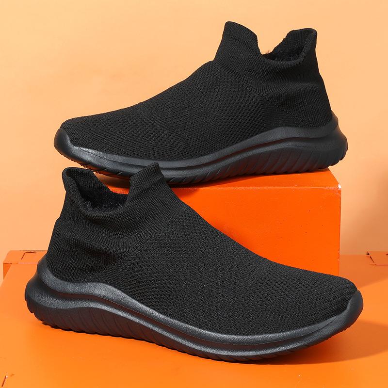 

Внешнеторговая спортивная обувь из летучего трикотажа мужская 24 новая хлопковая обувь повседневная мужская обувь низкий верх дышащая модная носочная обувь мужская и женская 45