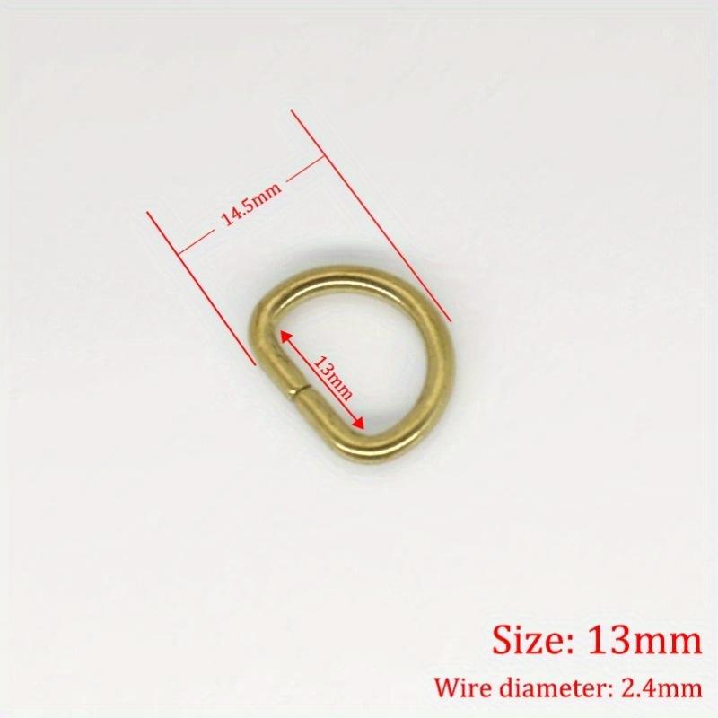 10Pcs Solid Brass D Rings Buckles for Bag Strap Belt Purse Webbing Dog Collar 10-38mm Inner Width Leather Craft DIY Accessories