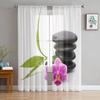 Flower Pure Orchid Water Surface Window Curtains Living Room Tulle Curtains Kitchen Decor Kids Room Curtain Window Treatment