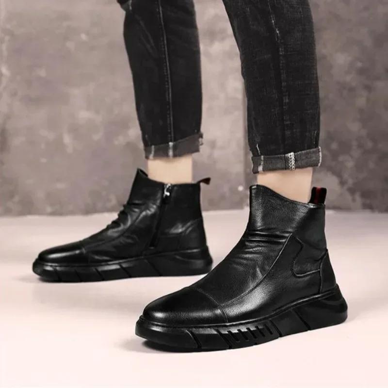 Waterproof and Non-slip Wear-resistant Man Shoes Loafers Rain Boots for Men On Offer Wellies Original Gumboots Rubber Outdoor