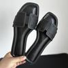 2024 frauen Moderne Hausschuhe Sommer Im Freien Bequeme Flache Hausschuhe Luxus Leder Hausschuhe Frauen Sandalen Lässig Dias Schuhe