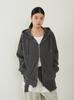 Fromwhere Garment Washed Zip-Up Hoodie Charcoal
