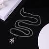 Personality Temperament Trendy Jewelry Necklace Hip-hop Necklace Titanium Steel Sweater Chain Male Astronaut Couple Necklace