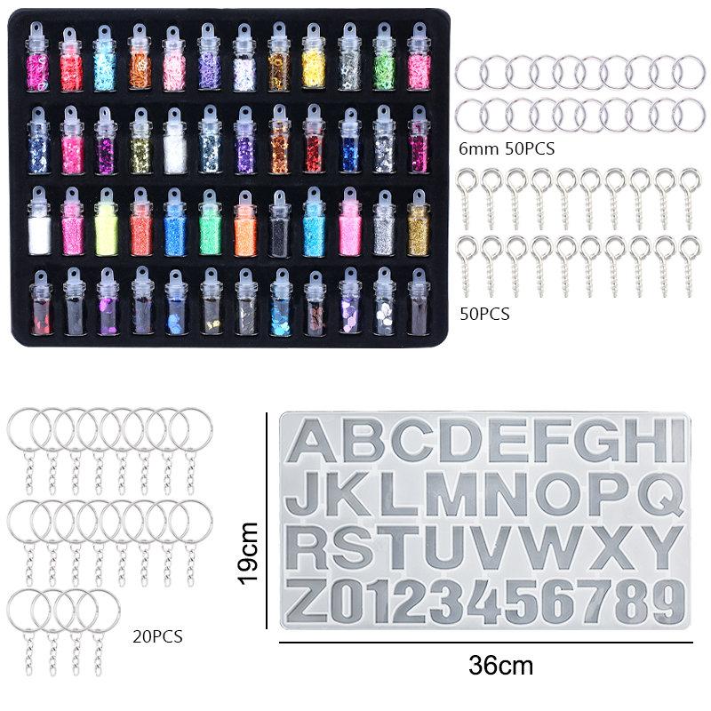 Silicone Casting Resin Jewelry Molds Set Epoxy Resin Tools Set Keychain Resin Molds for DIY Jewelry Pendants Craft Making
