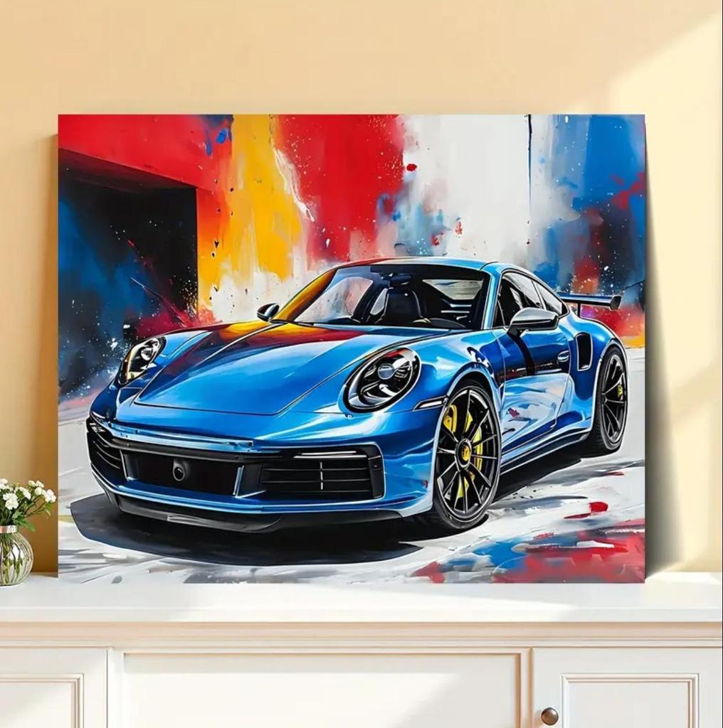 Modernes Supercar Leinwandposter - Wandkunst für das Wohnzimmer