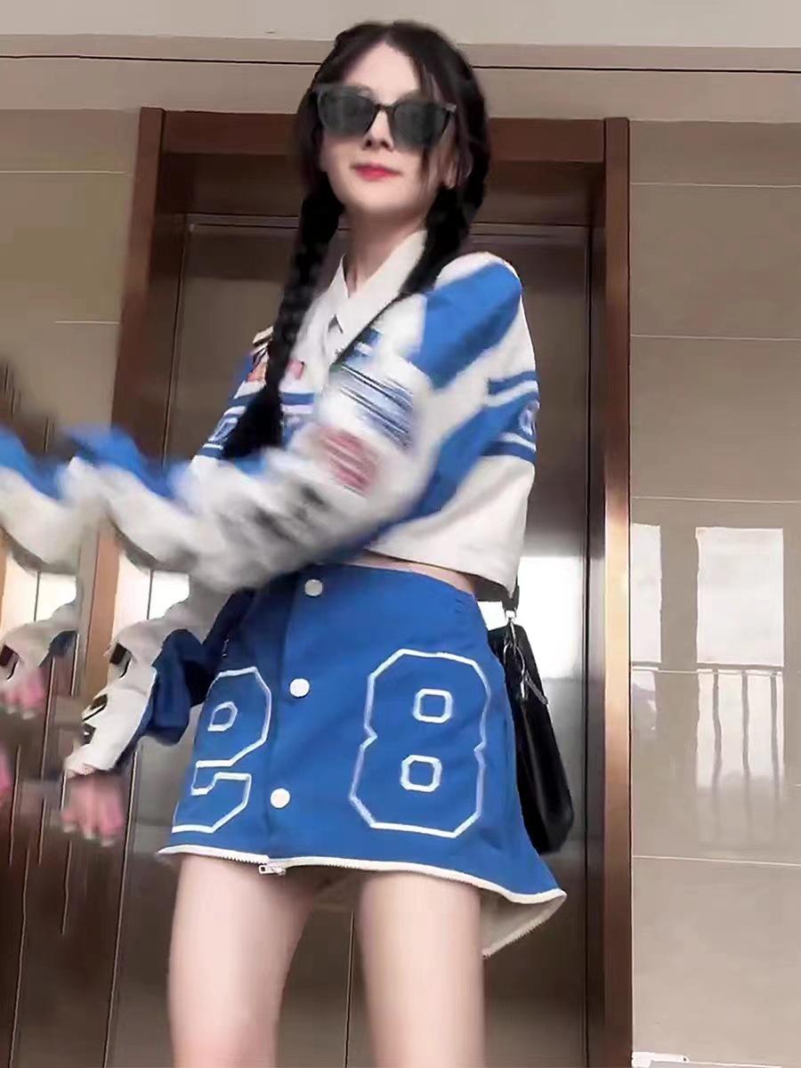 

Бейсбольная куртка унисекс в стиле ретро-хип-хоп - съемная рубашка в мотоциклетном стиле. Triple Extra Large