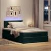 Maison Exclusive - Lit ottoman avec matelas et LED vert foncé 90x200cm velours