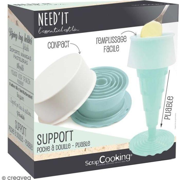 Support pour poche à douille pliable