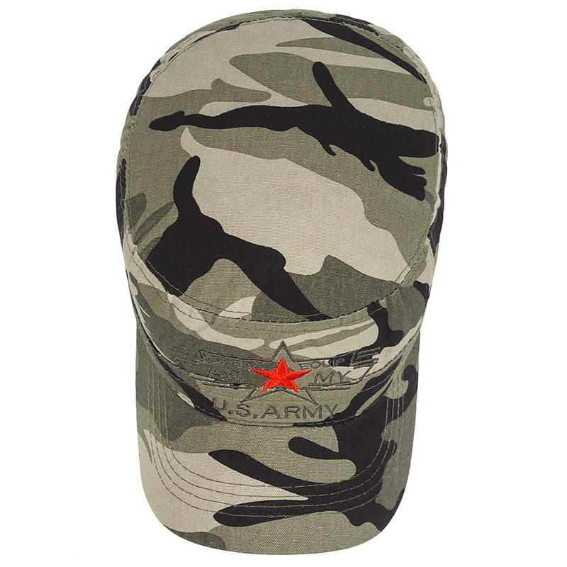 Embroidered Camouflage Sun Protection Flat Top Hat A Fashionable and Versatile Sun Protection Hat for Spring and Autumn