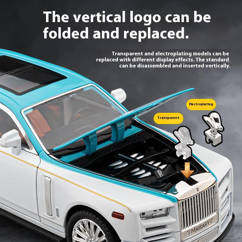 1/22 Scale Rolls Phantom Alloy Car Model Diecasts Metal Vehicles Collect Simulated Decorations Sound & Light Gifts for Kids