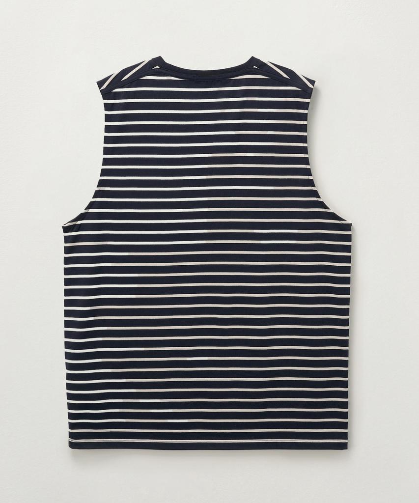 Seteo All Day Crew Neck Layered Sleeveless Top Navy Stripe