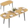 Extendable Rectangular Dining Table for 6-8, 160-200 cm, Shelf, Brown