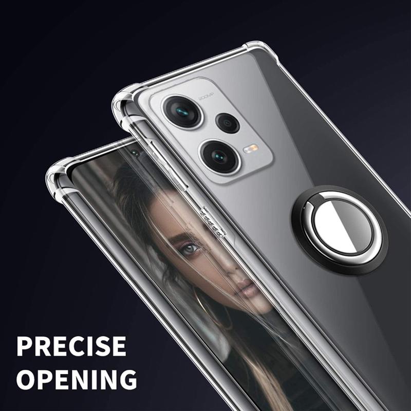 Clear Soft Case For Xiaomi Redmi Note 12 Pro Plus Speed 12 Turbo 11 Pro plus 12S 11S 11T 11R Ring Stand Holder Transparent TPU Silicone Back Cover