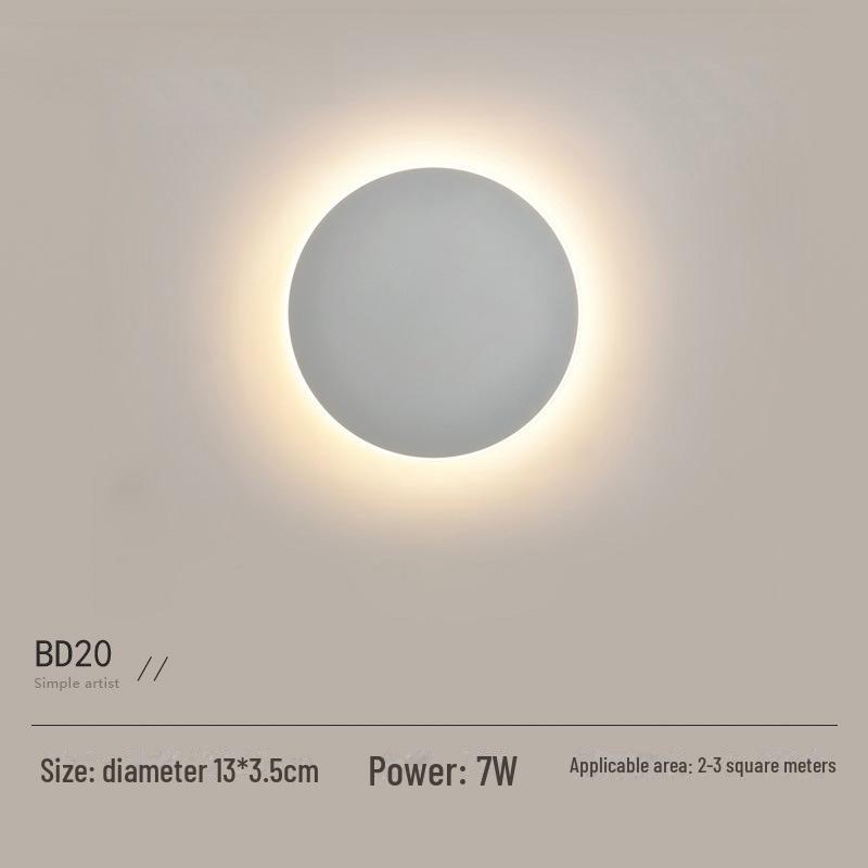 Nordic Modern LED Wall Lamp for Bedroom, Corridor, Staircase - Touch Control, Round Shape - Simple and Stylish Design