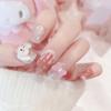 Cute Japanese Cat Eye Short Handmade False Nails Nail Art Stickers