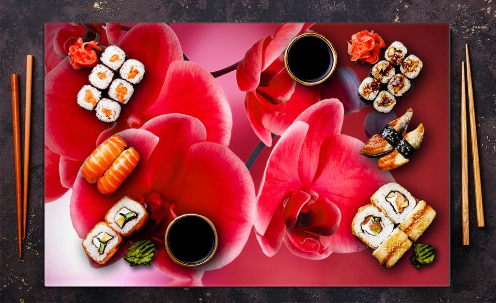 Szklana płyta ochronna na kuchenkę 80x52 Orchidea