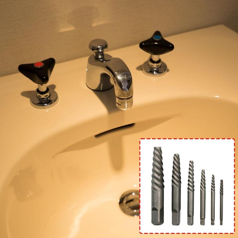 Pack Of 6 High Strength Carbon Steel Broken Bolt Extractors For Faucet Valves Pipe Repair And Mechanical Maintenance