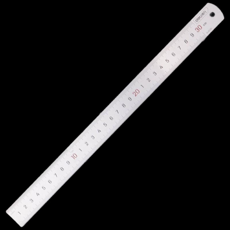 Deli 30cm Stainless Steel Ruler (2-Pack)