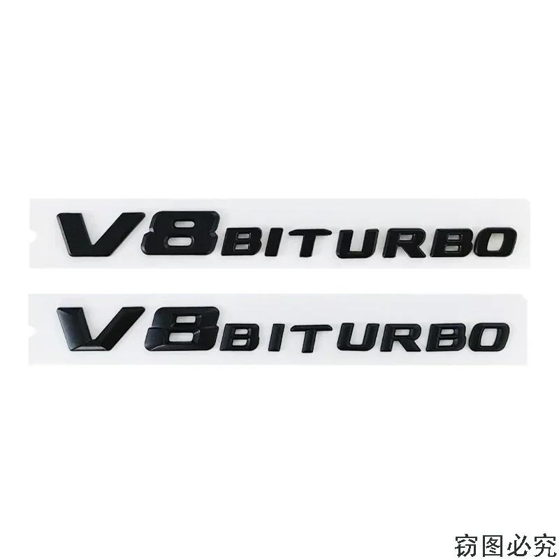 ABS V8 BITURBO Badge Decal Car Body Trunk Emblem Letters Sticker for Mercedes Benz W210 W211 W212 W213 GLA GLK ML GL GLC GLE AF1