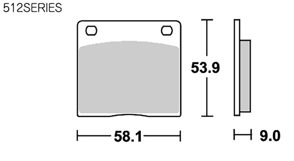 Kitaco SBS Brake Pad 512HF Ceramic GSX400F GSX750S Katana GSX1100S Z400FX Z550FX Z750D Z1000Mark 2 KZ1300 GMA Caliper 777-0512000