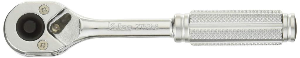Square Drive Ratchet Handle Overall Length 2753NB Ko-ken 1/4" (6.35mm) (Knurled Grip), 115mm,