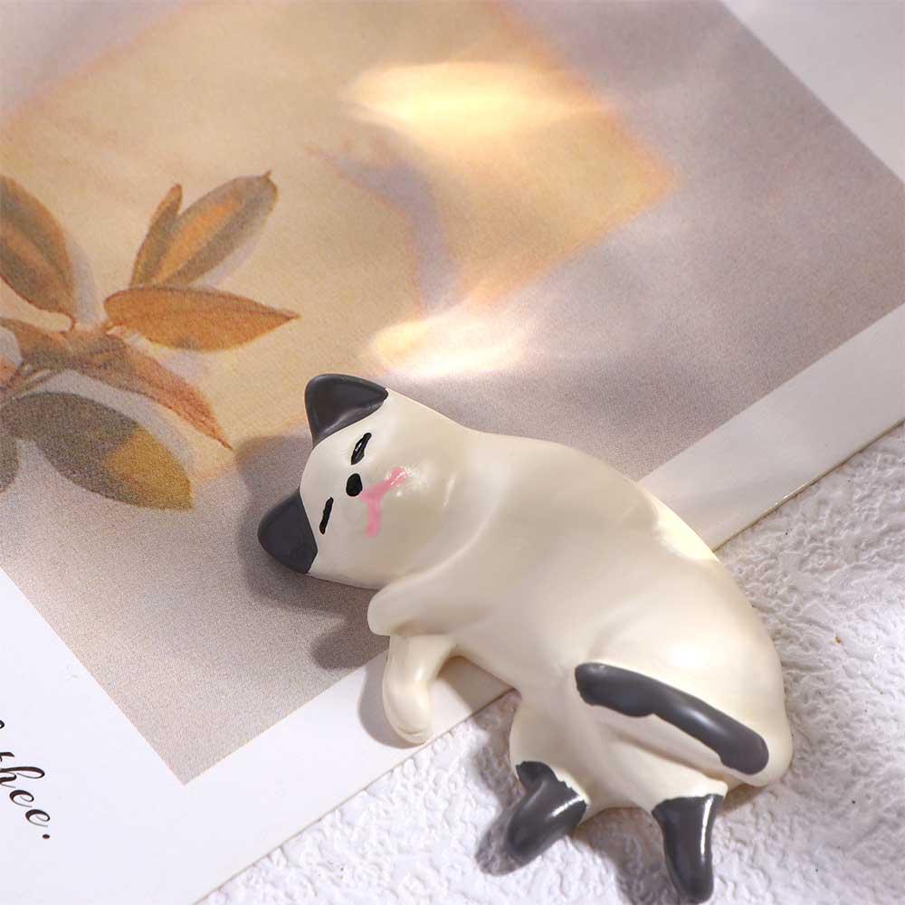 Cute Simulated Cat Fridge Ornaments Simulation Lazy Cat Miniatures Cat Resin Accessories Car