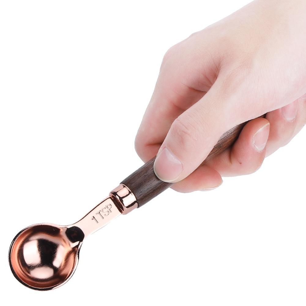 4PCS Set Stainless Steel Measuring Cup Set Rose Gold Stainless Steel Scoop For Household