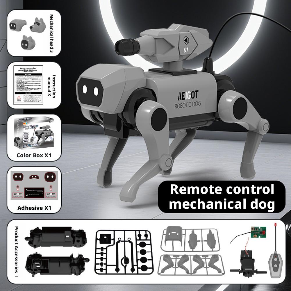 Remote Control Robotic Dog Diy Assembly Toy Rc Robot Model Electric Toy For Kids Boys Science Educational Gift