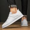 Fashion Fashion White Sneakers For Men Breathable Skateboard Shoes Spring Autumn Lace Up Leather Casual Shoes Brand Men's Flats Loafers