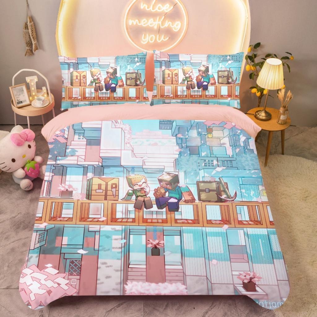 Anime quilt cover My World Duvet Cover My World Monster Hunters Bedding Set Pillowcases Bedclothes Children's Kids Adult