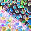 100Pcs Aurora Mixed Color Rhinestones, Holographic Ice Cube Hearts Nail Art Decorations for Dazzling Manicures