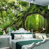 Green Forest Tree 3D Wallpaper Stereoscopic Mural Wall Painting Living Room Bedroom Background Murals