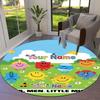 Mr. Men Little Miss Custom Name Round Area Rug,Carpet Rug for Living Room Bedroom Sofa Playroom Decor,Non-slip Floor Mat