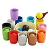 Wooden Color Sorting Set Multicolor Ball Cup Game Fine Motor Skills and Toy for