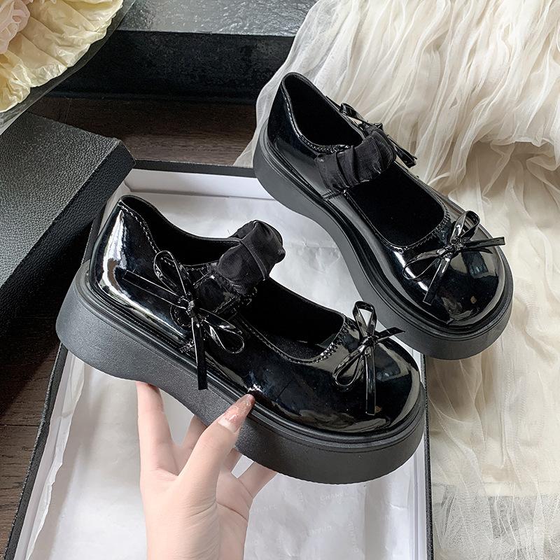 Fashion Women Mary Jane Shoes Spring New Style Retro British Style Thick Bottom Loafers Japanese Style Single Flat Shoes Sapato Feminino