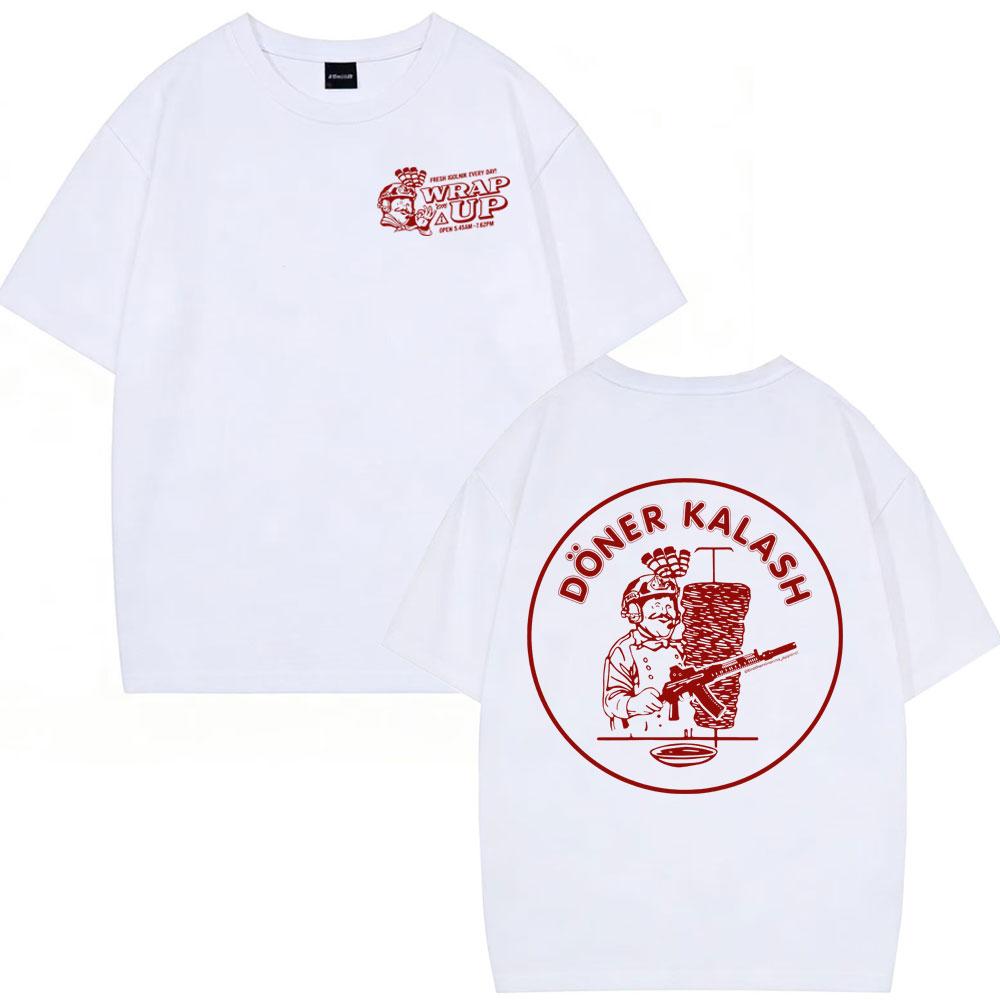 Doner Kebab Kalash Funny Graphic Tshirt Unisexs Women Casual Oversized Short Sleeve TShirt Harajuku Hiphop TShirts Streetwear