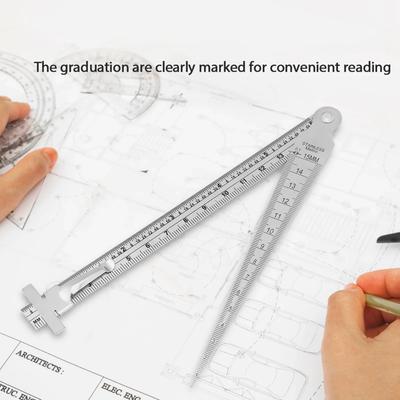 Depth Gauge Feeler Gauge Stainless Steel Welding Taper Gap Gauge Depth Ruler Hole Inspection Tool Taper Gauge Hole Size Gage