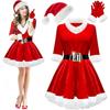 New Adult Women's Costume Elk Cloak Cloak Party Santa Claus Green Elf Show Dress